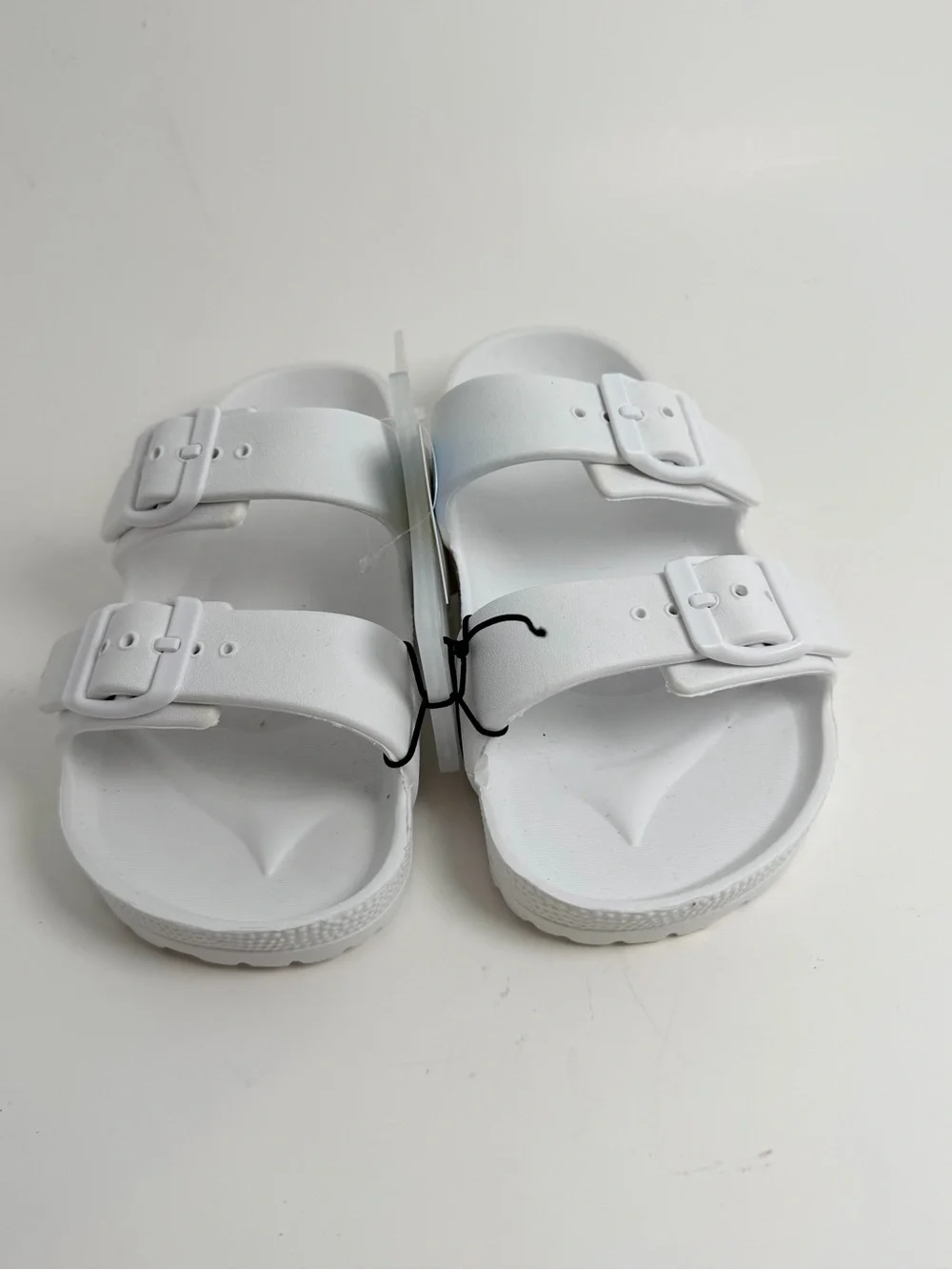 Cat & Jack White Double-Strap Buckle Slide Sandals for Kids